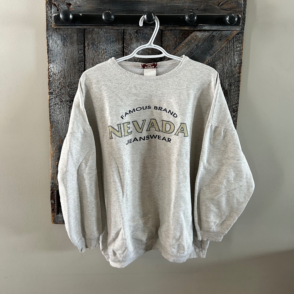Vintage Nevada Jeanswear Crewneck Cream - size tag is faded